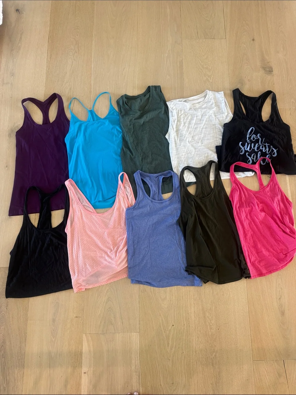 Lot of 11 Women's Athletic Tank Tops - Mixed Colors